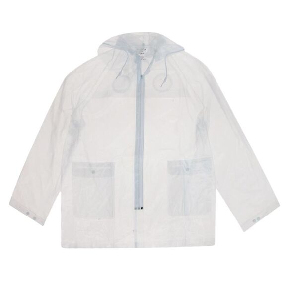 CTM Adult Reusable Clear Rain Jacket with Hood - Picture 1 of 5